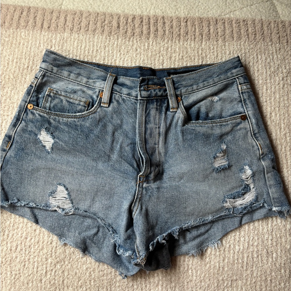 BlankNYC high rise blue denim shorts